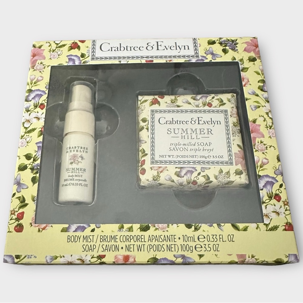 Crabtree & Evelyn NIB Summer Hill Hydrate & Cleanse DUO Soap & Body Mist